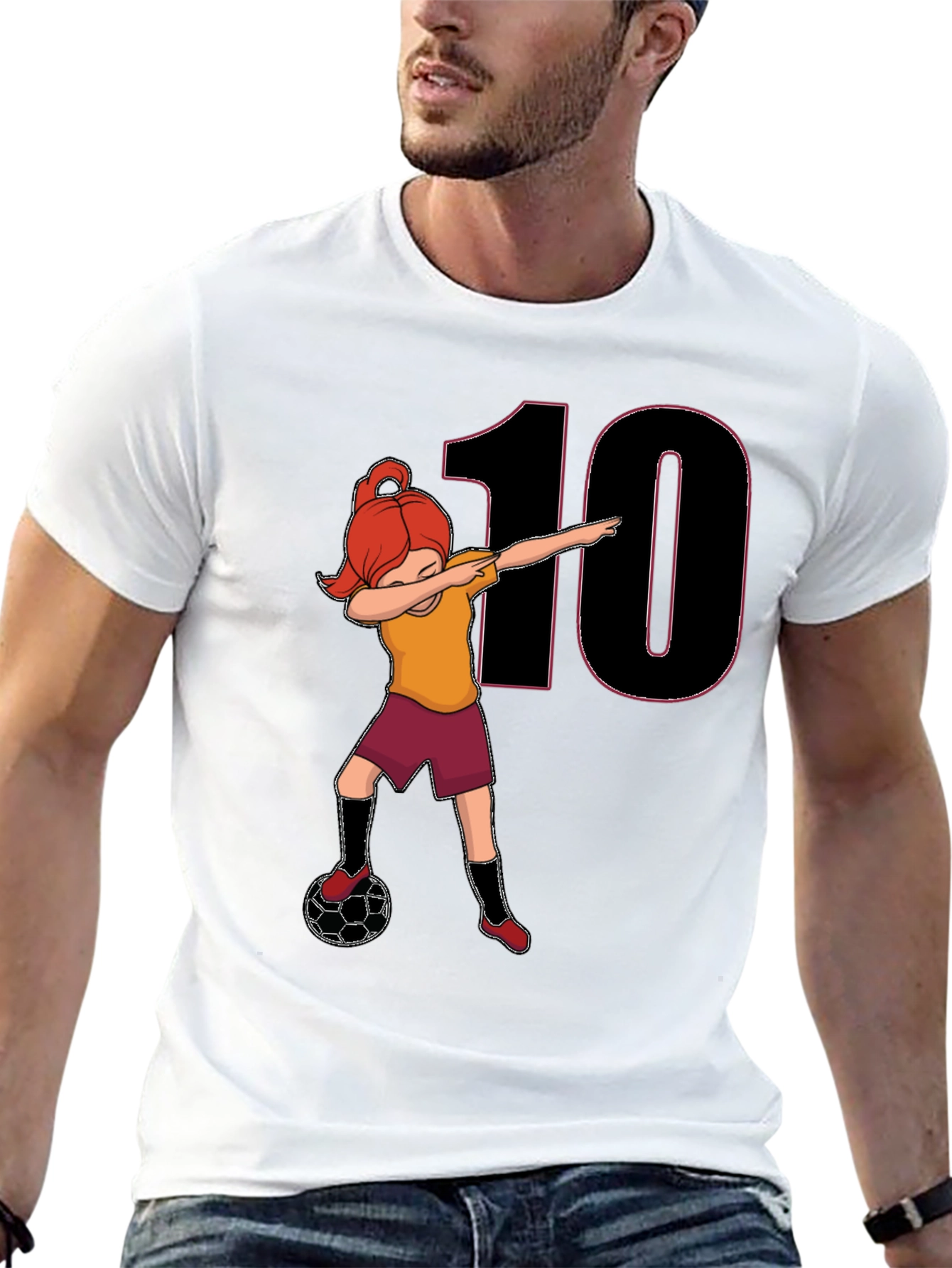 Girl Soccer Dabbing T-Shirt - Number 10