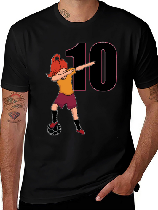 Girl Soccer Dabbing T-Shirt - Number 10