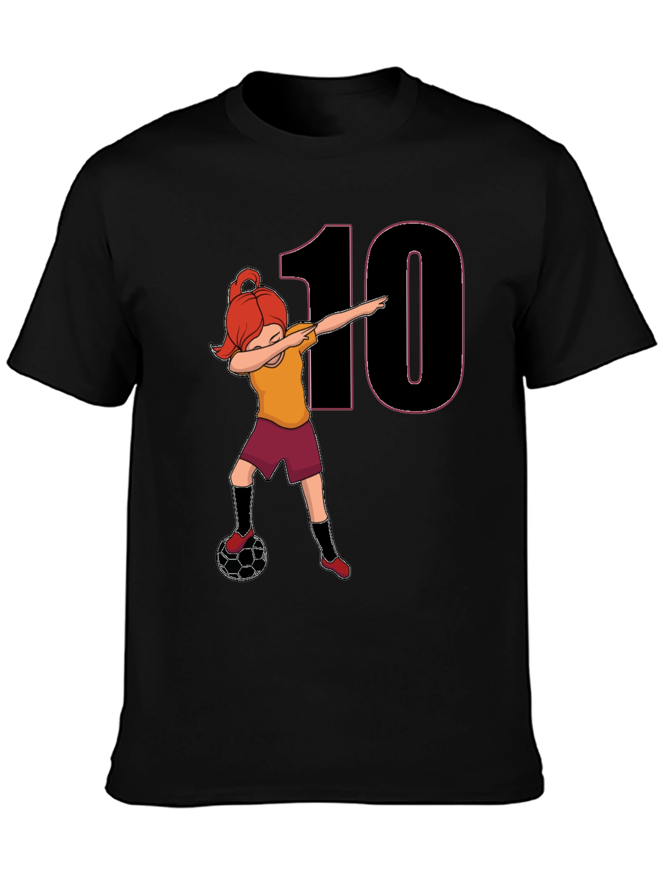 Girl Soccer Dabbing T-Shirt - Number 10
