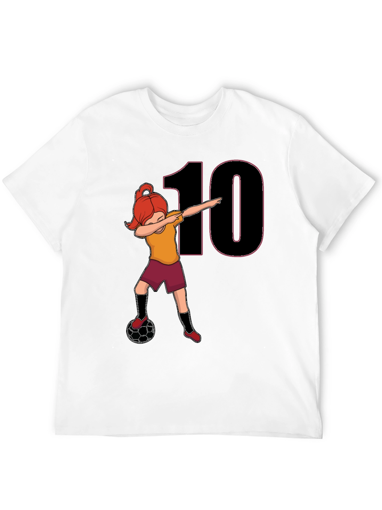 Girl Soccer Dabbing T-Shirt - Number 10