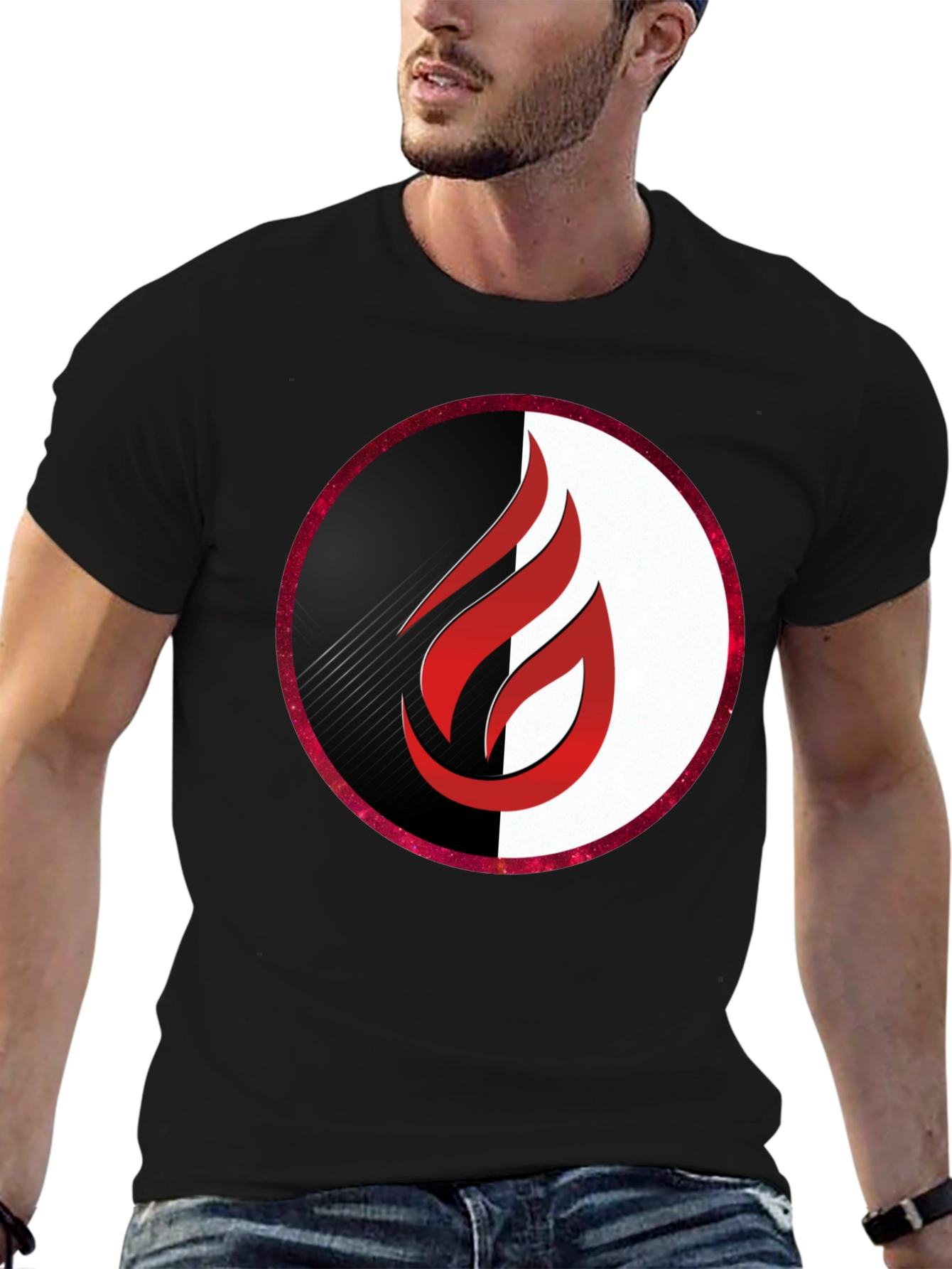 Flame Logo Graphic Black T-Shirt