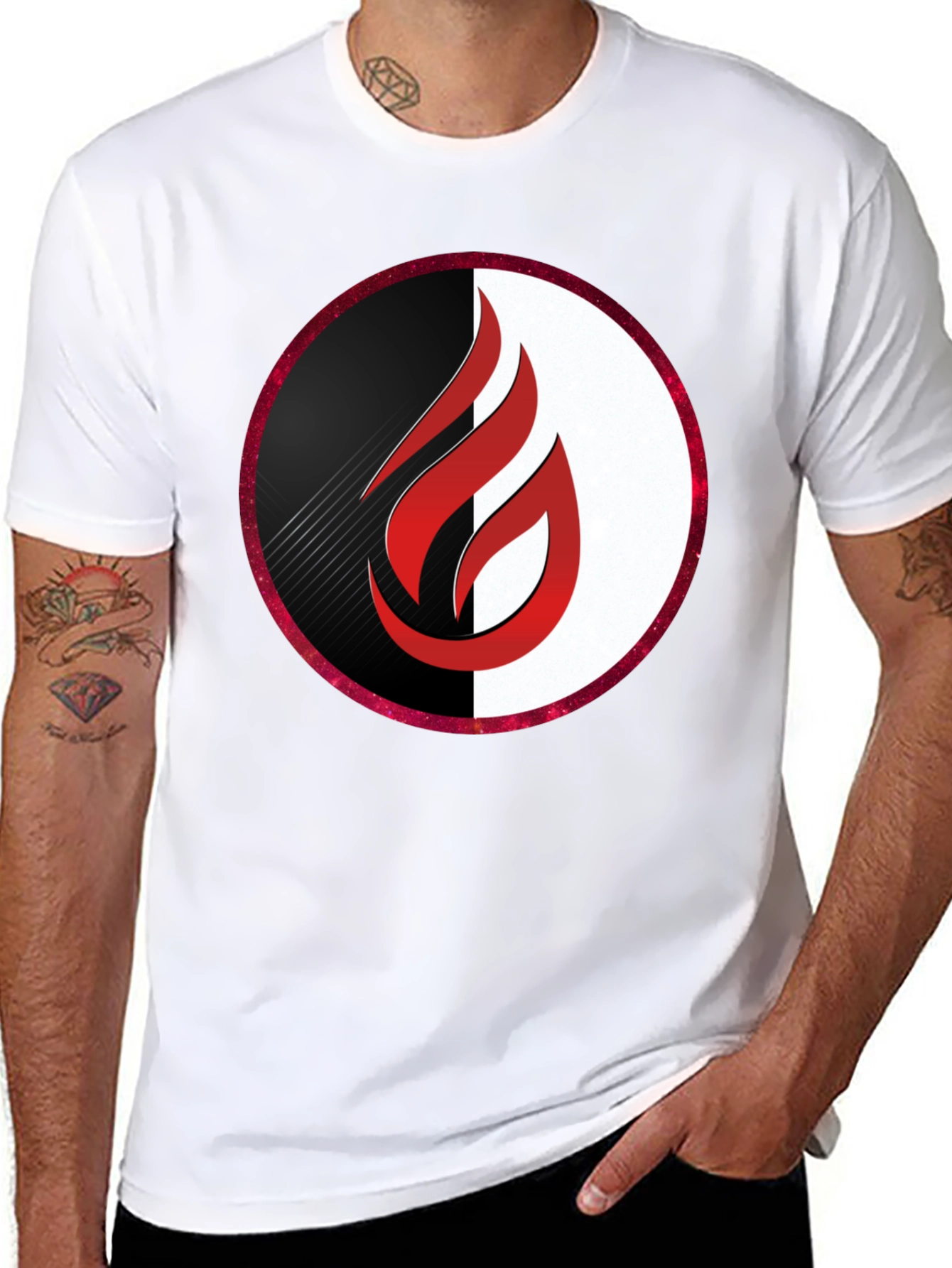 Flame Logo Graphic Black T-Shirt