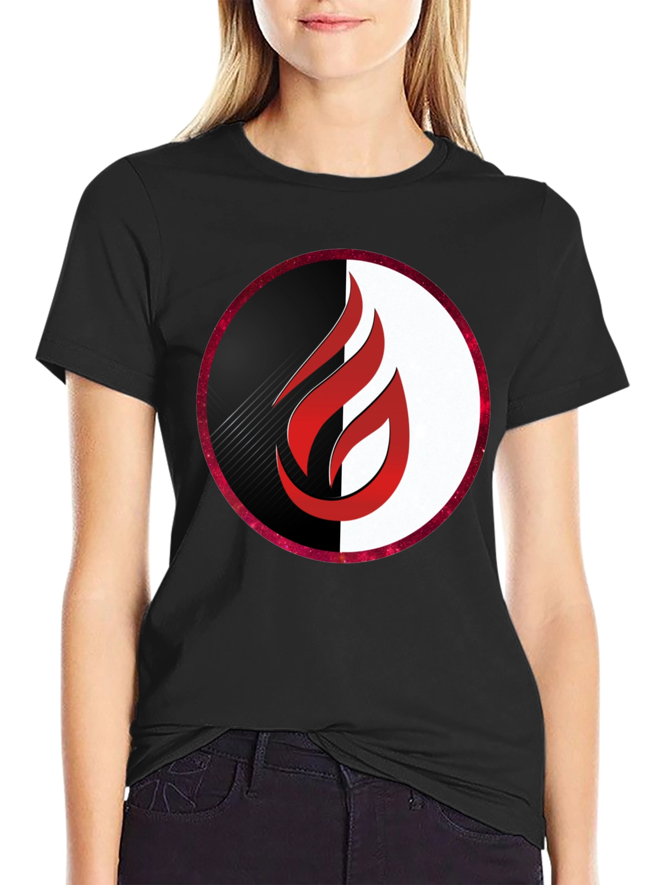 Flame Logo Graphic Black T-Shirt