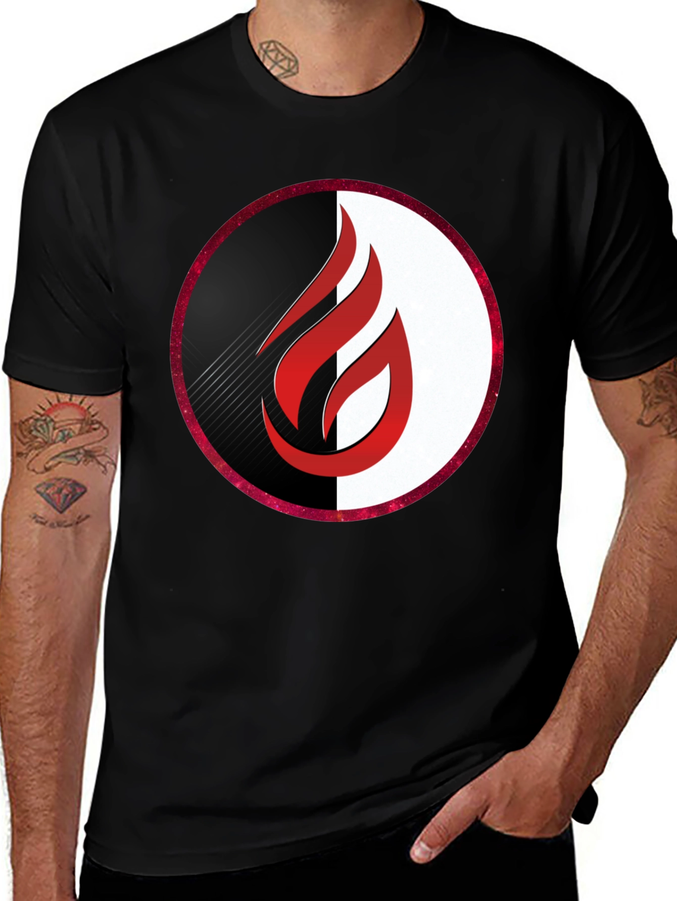 Flame Logo Graphic Black T-Shirt