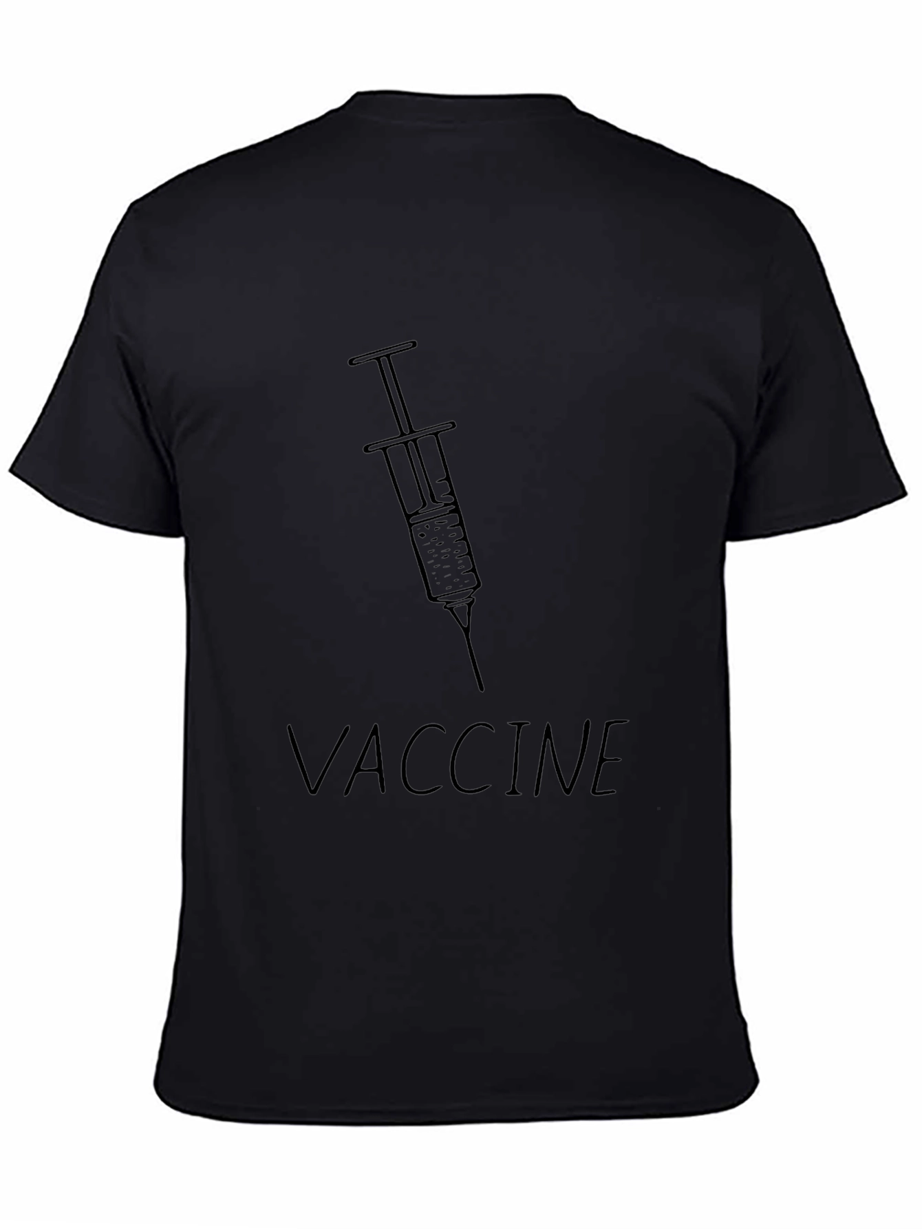 Vaccine Syringe Graphic Tee - Black Unisex T-Shirt