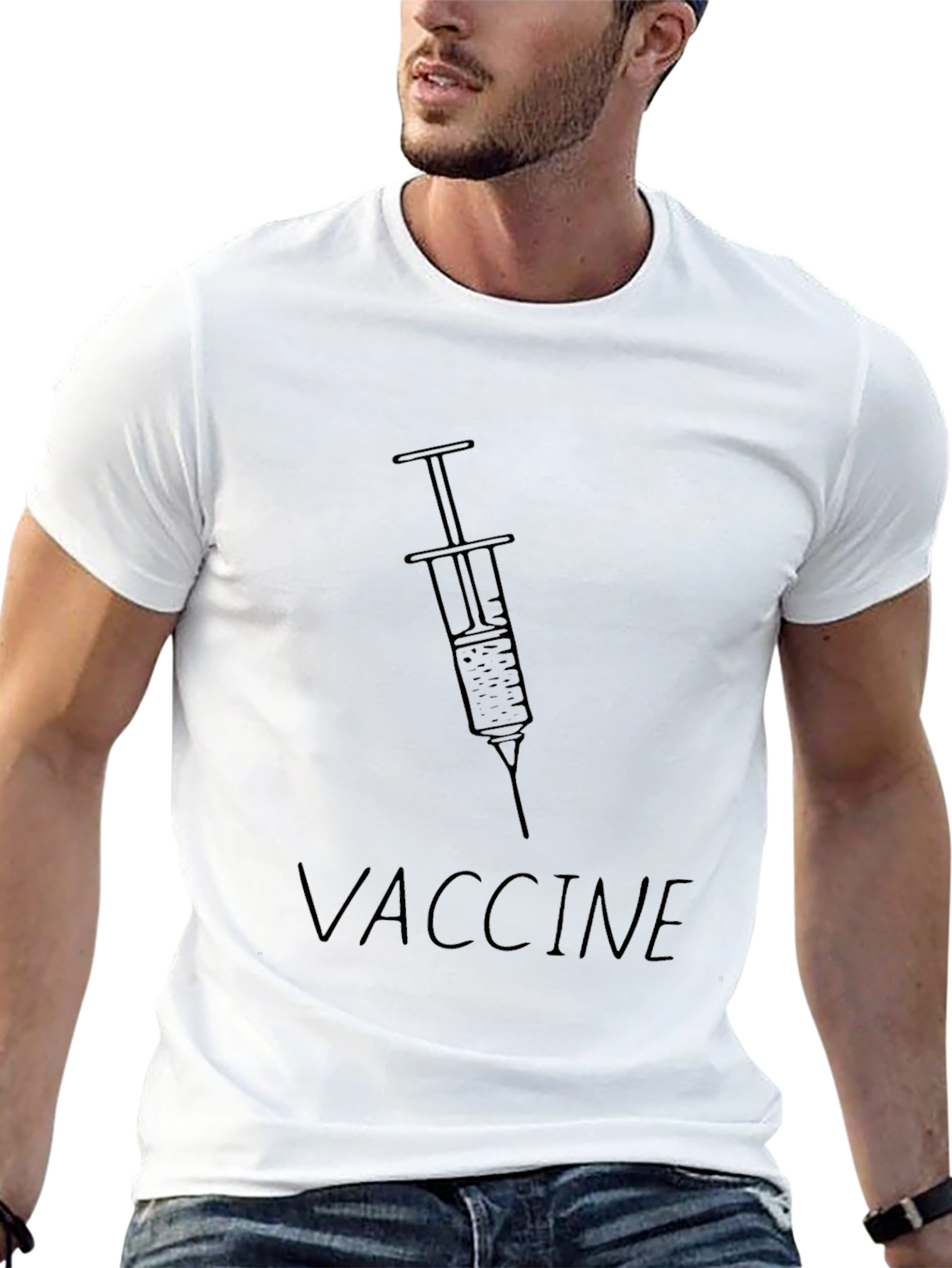 Vaccine Syringe Graphic Tee - Black Unisex T-Shirt