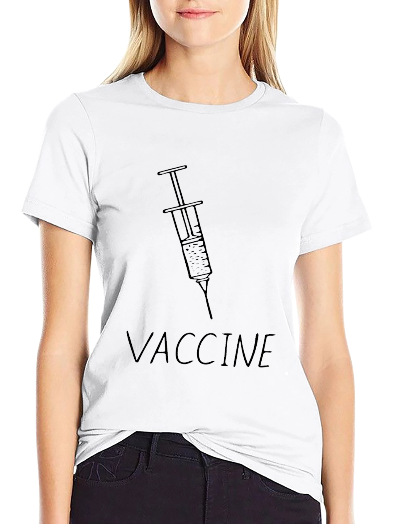 Vaccine Syringe Graphic Tee - Black Unisex T-Shirt