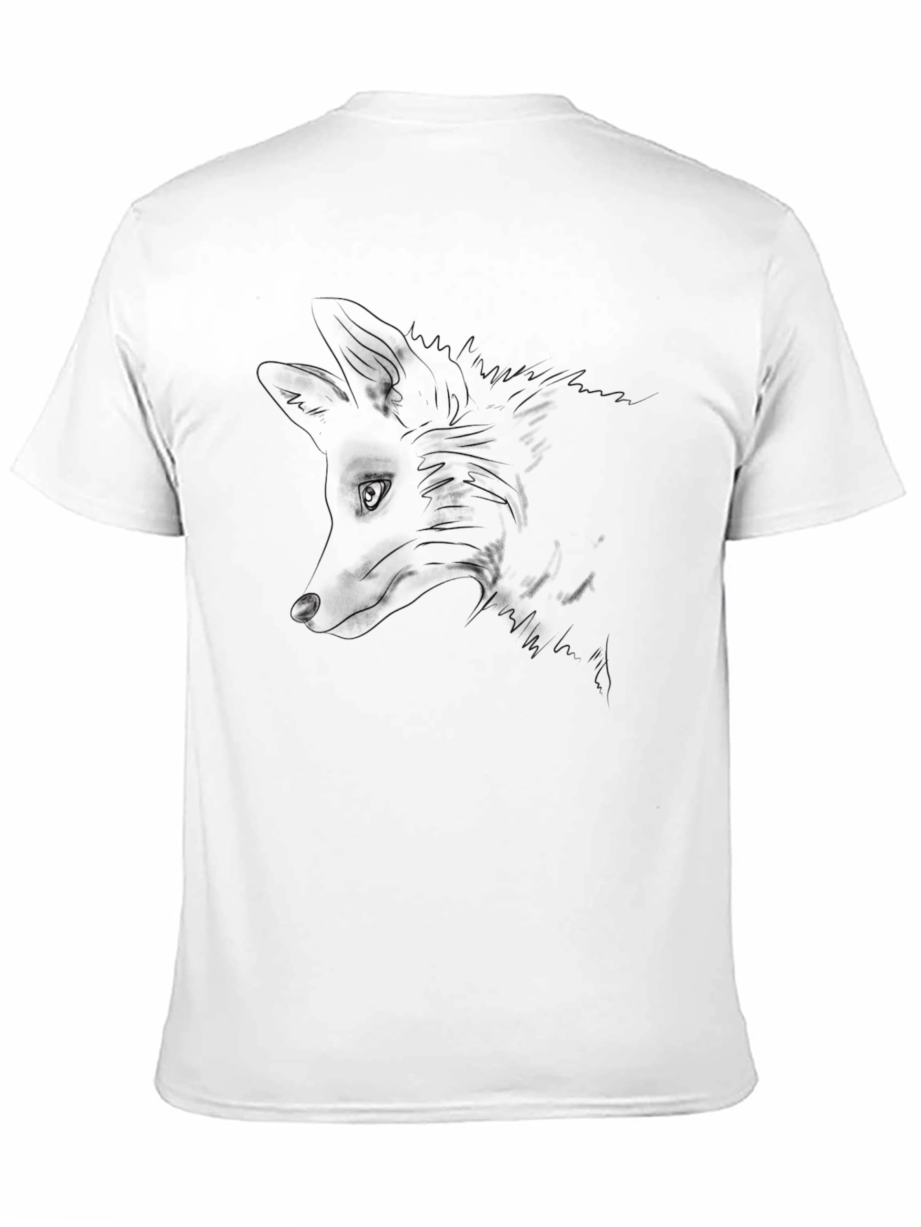 Fox Outline Black T-Shirt - Minimalist Design