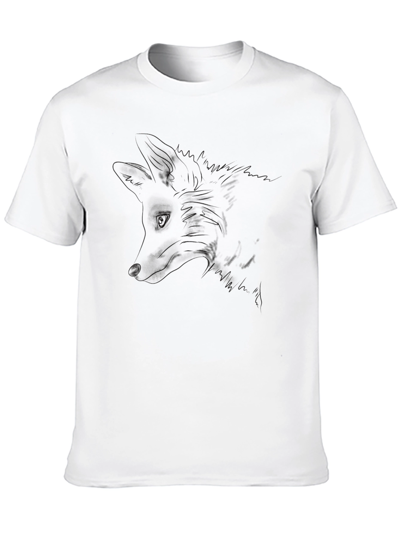 Fox Outline Black T-Shirt - Minimalist Design
