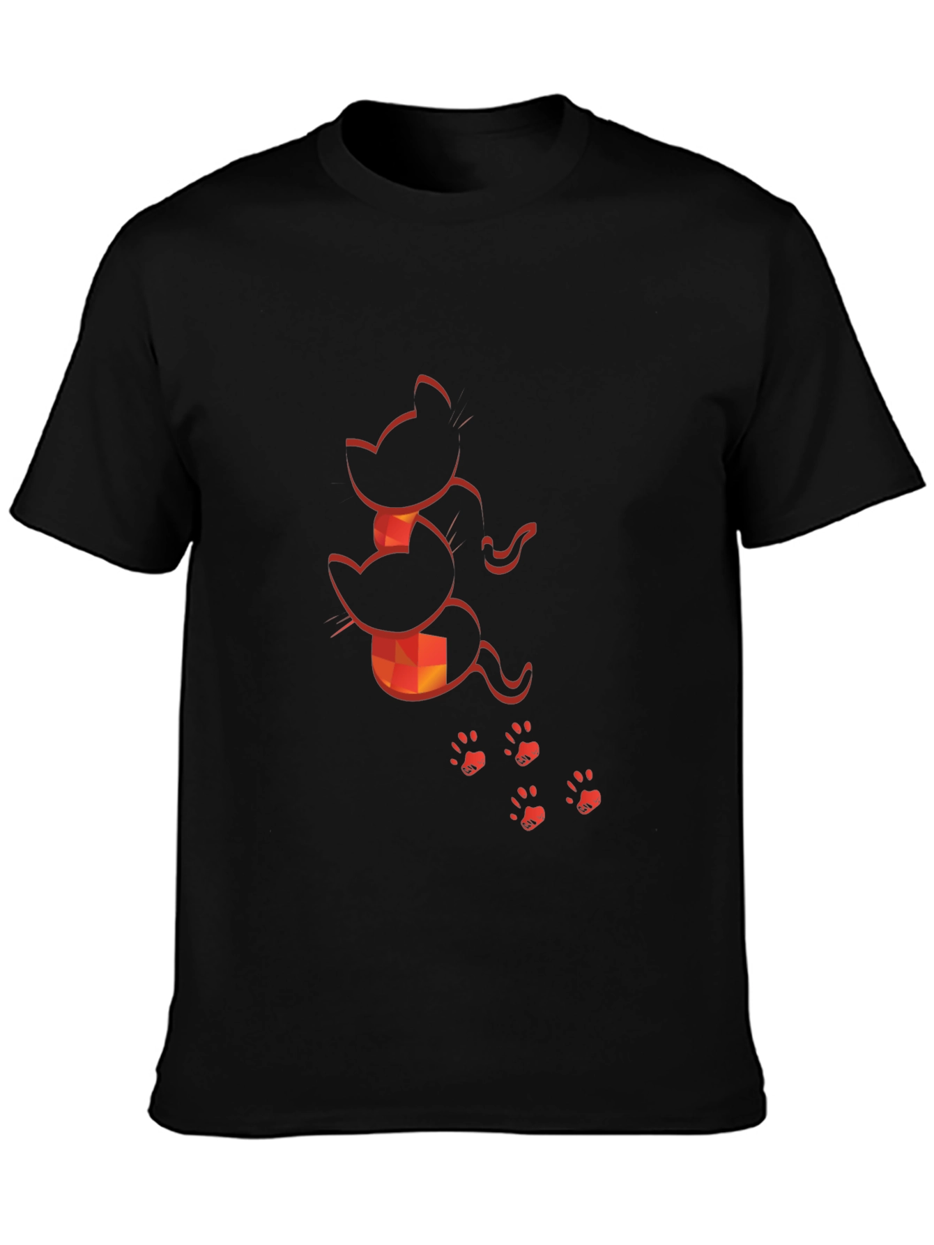 Cat Silhouette Graphic Print Tee