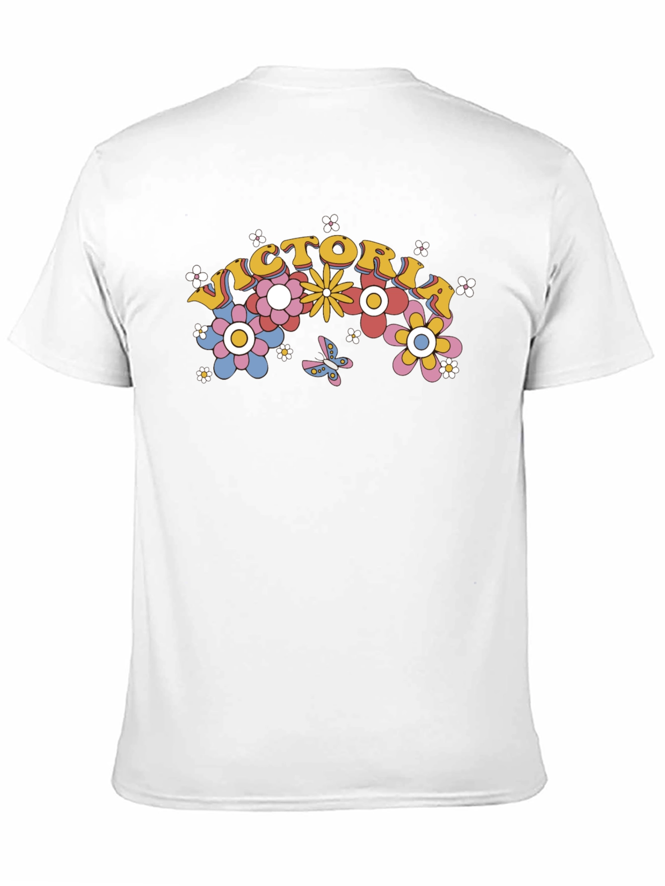Victoria Floral Graphic T-Shirt - Retro Design