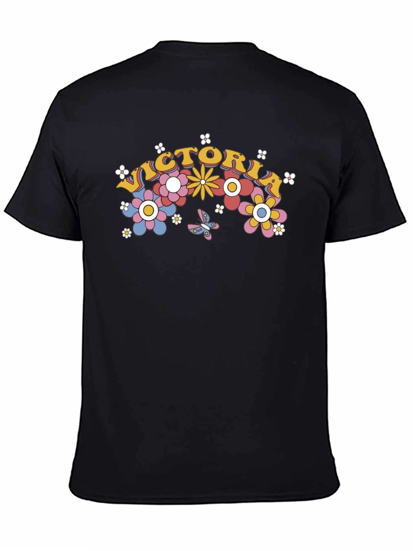 Victoria Floral Graphic T-Shirt - Retro Design