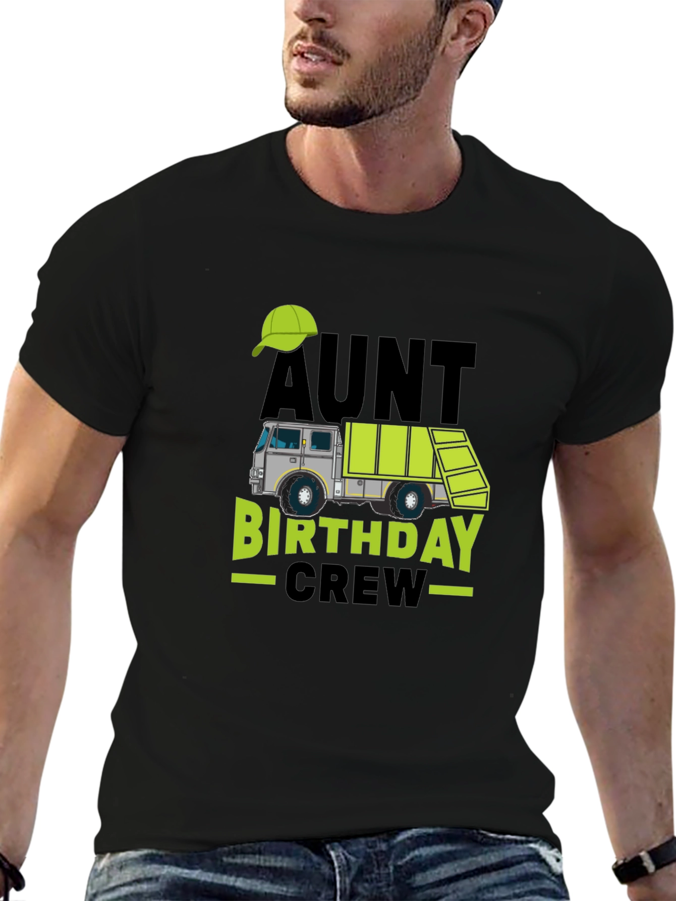 Aunt Birthday Crew T-Shirt - Garbage Truck Design