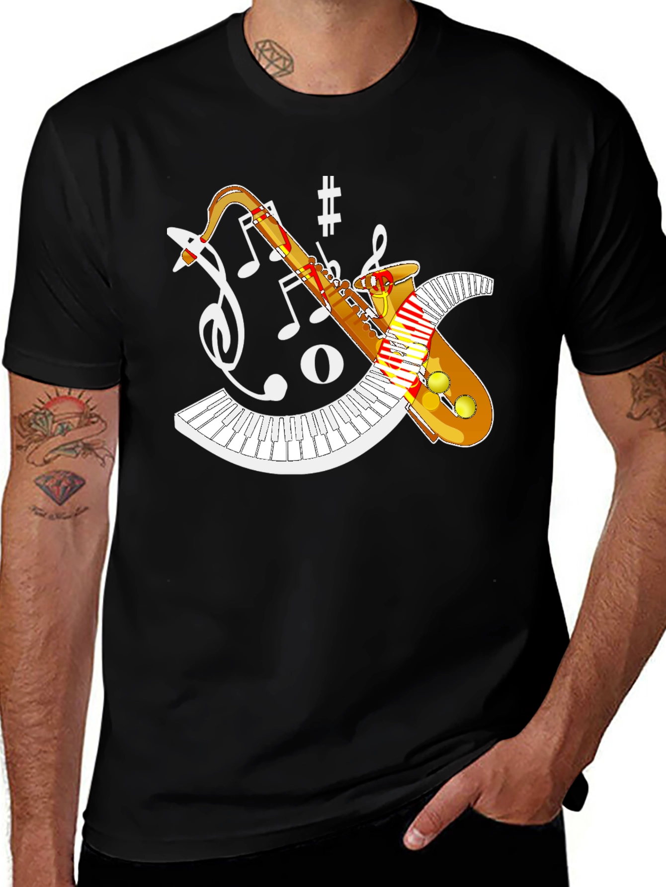 Saxophone Music T-Shirt - Jazz Band Design