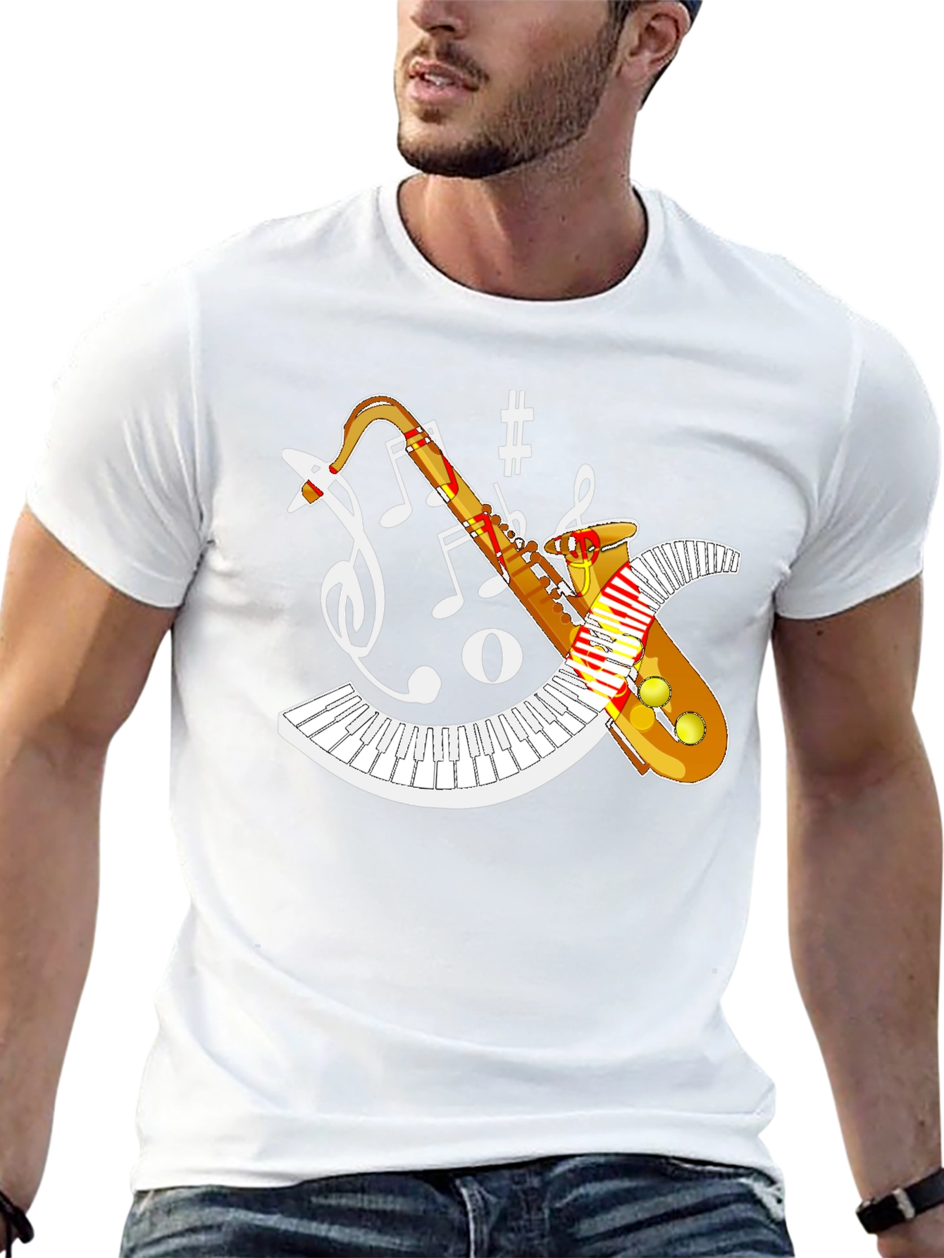 Saxophone Music T-Shirt - Jazz Band Design