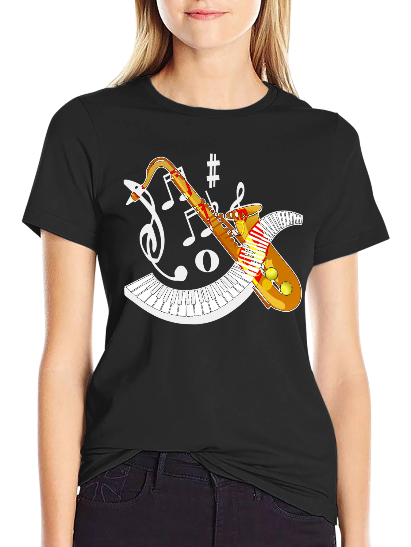 Saxophone Music T-Shirt - Jazz Band Design