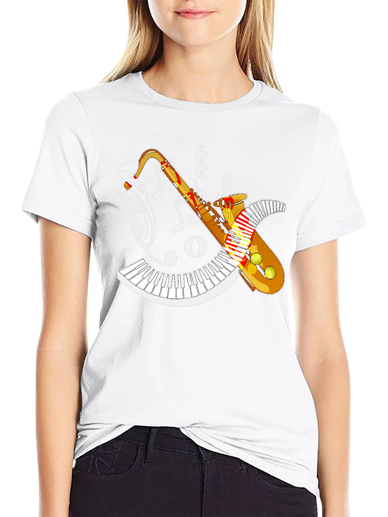 Saxophone Music T-Shirt - Jazz Band Design