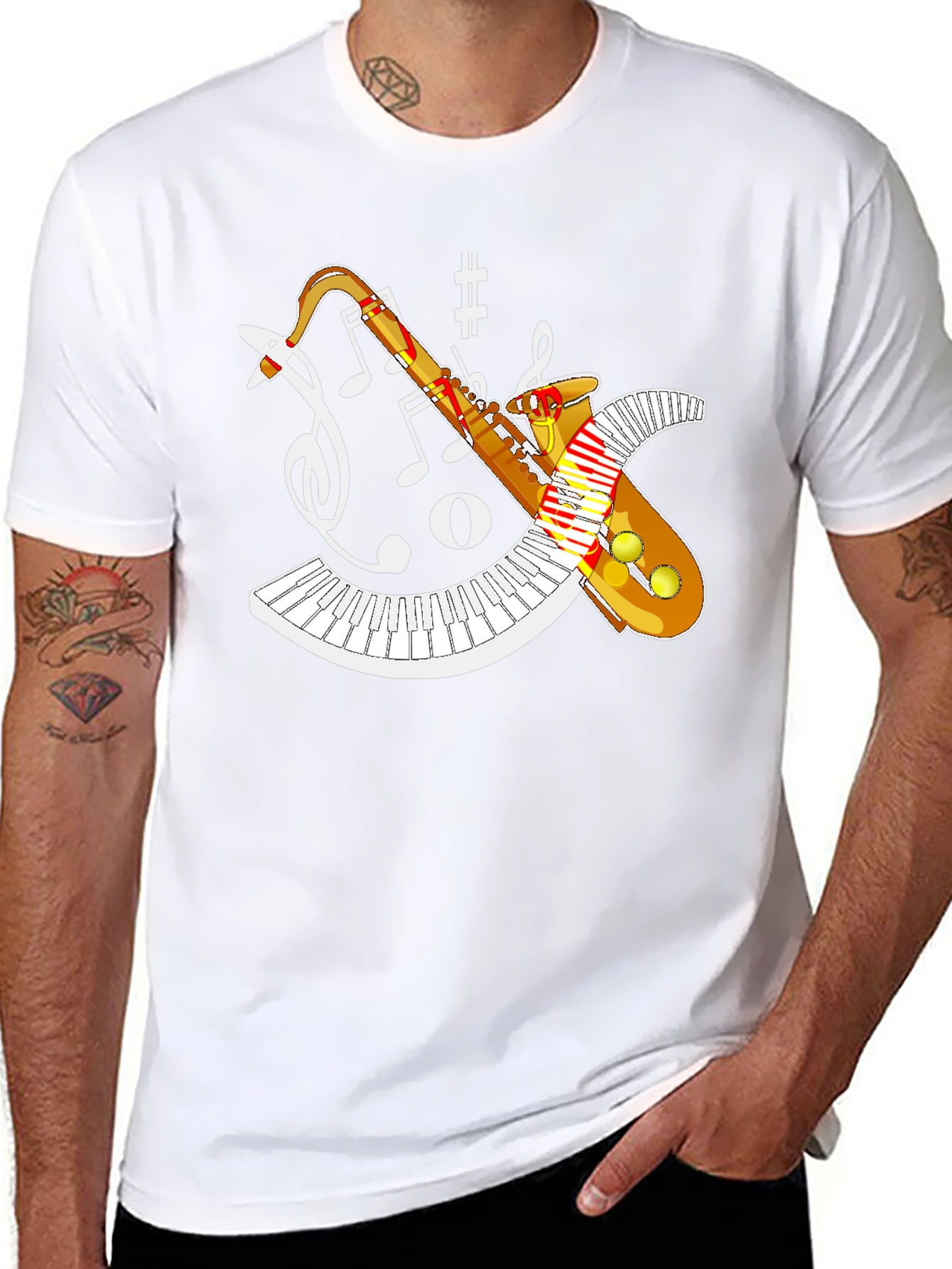 Saxophone Music T-Shirt - Jazz Band Design