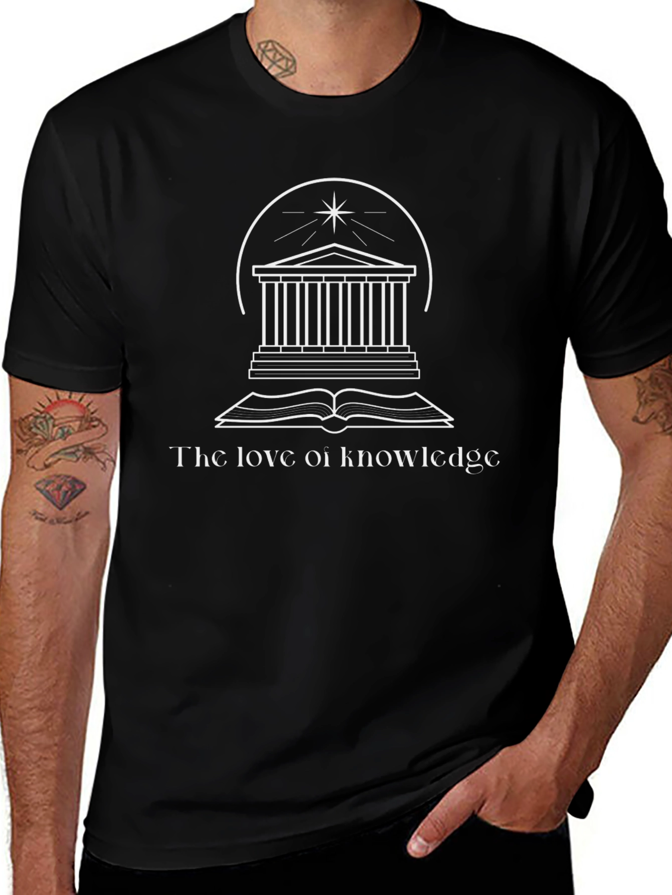 Love of Knowledge Graphic Tee - Black Cotton T-Shirt