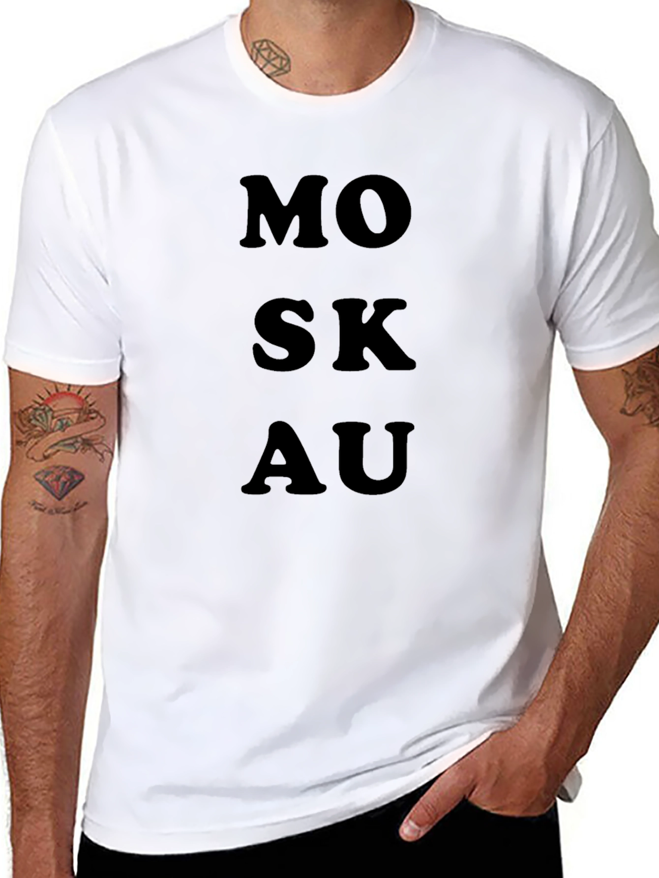 MOSKAU Graphic Tee - Stylish Black T-Shirt