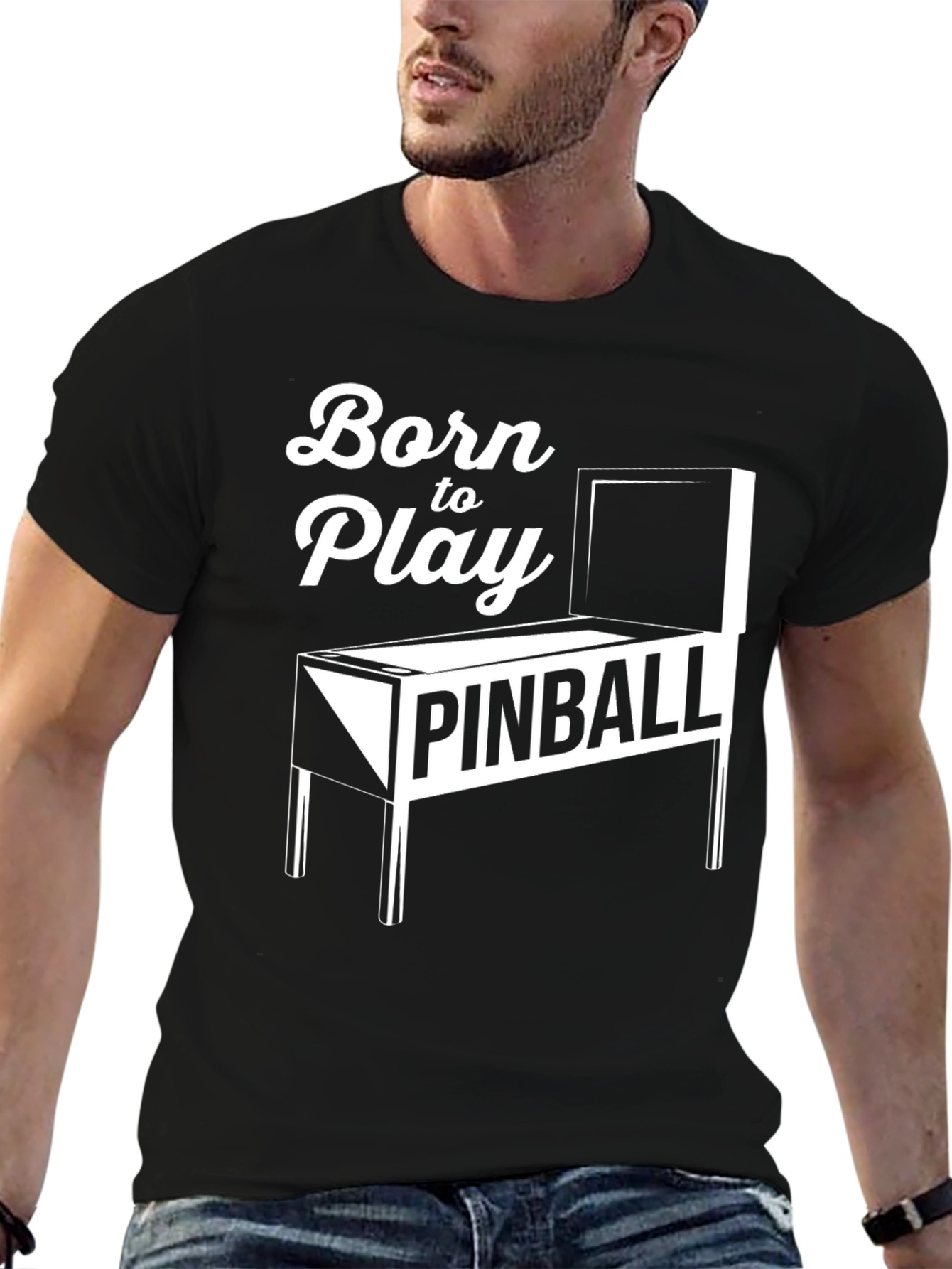 Born to Play Pinball Black Graphic Tee