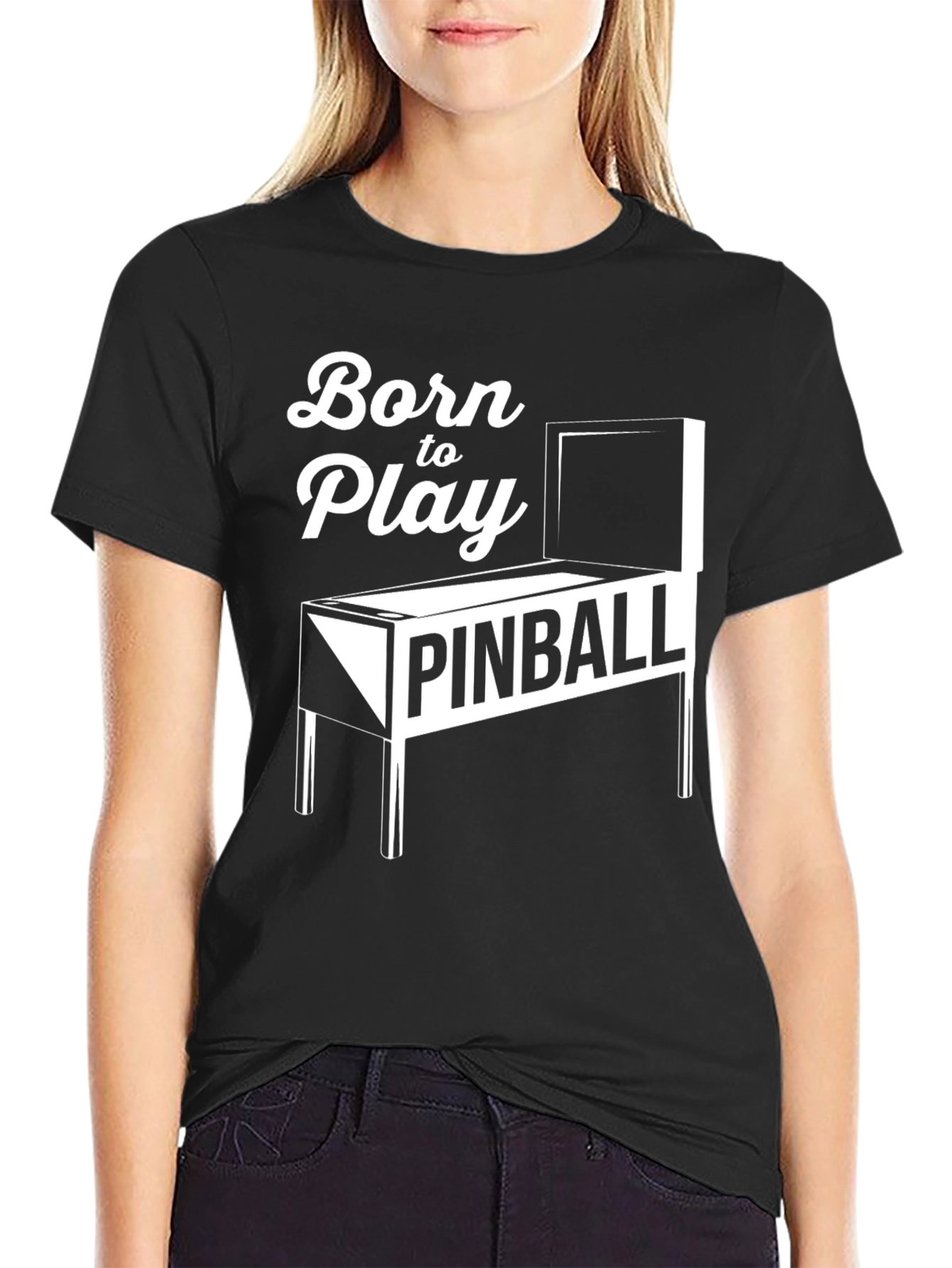 Born to Play Pinball Black Graphic Tee