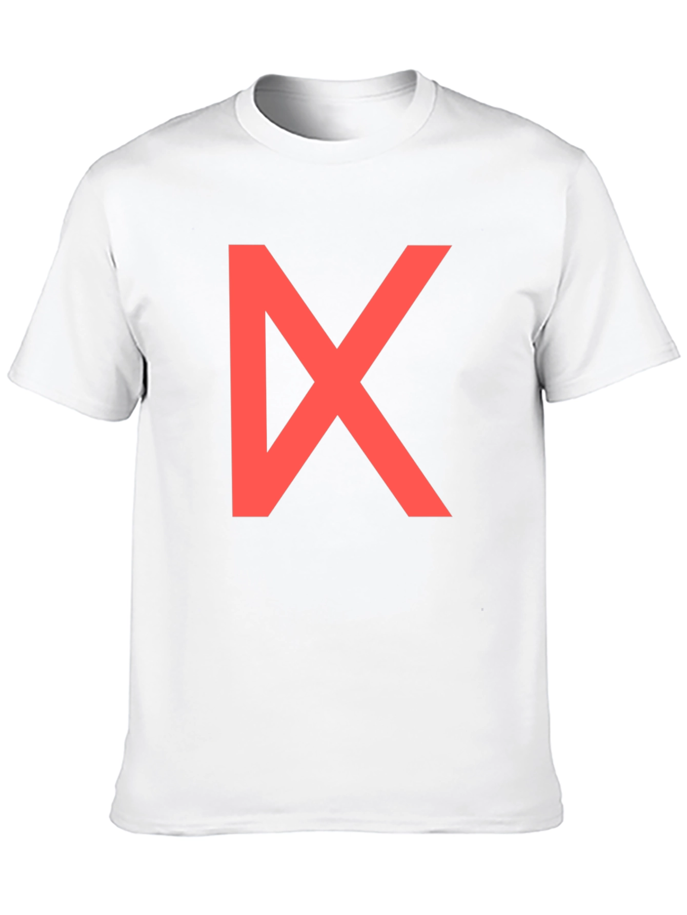 Bold Red Geometric Graphic Print Black T-Shirt