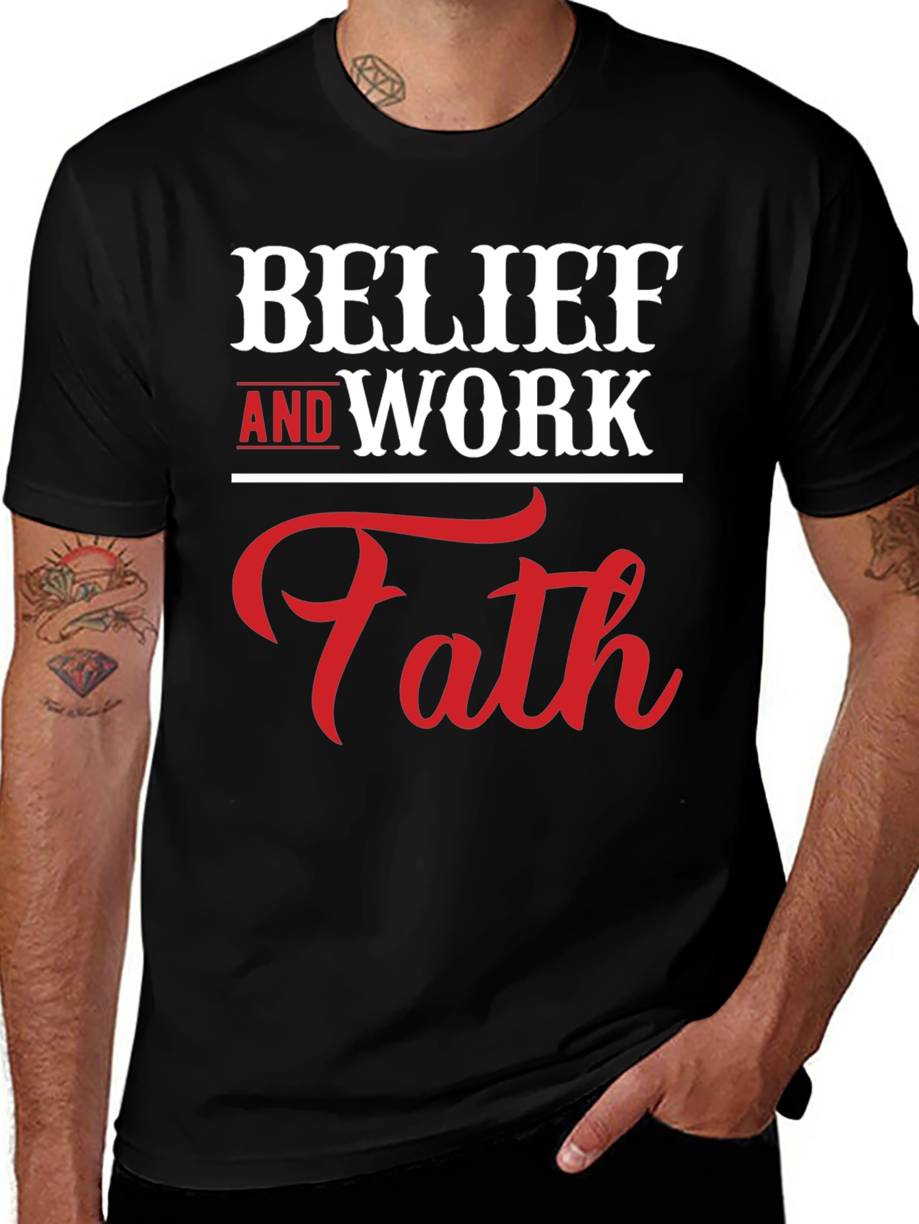 Belief and Work Faith Graphic T-Shirt