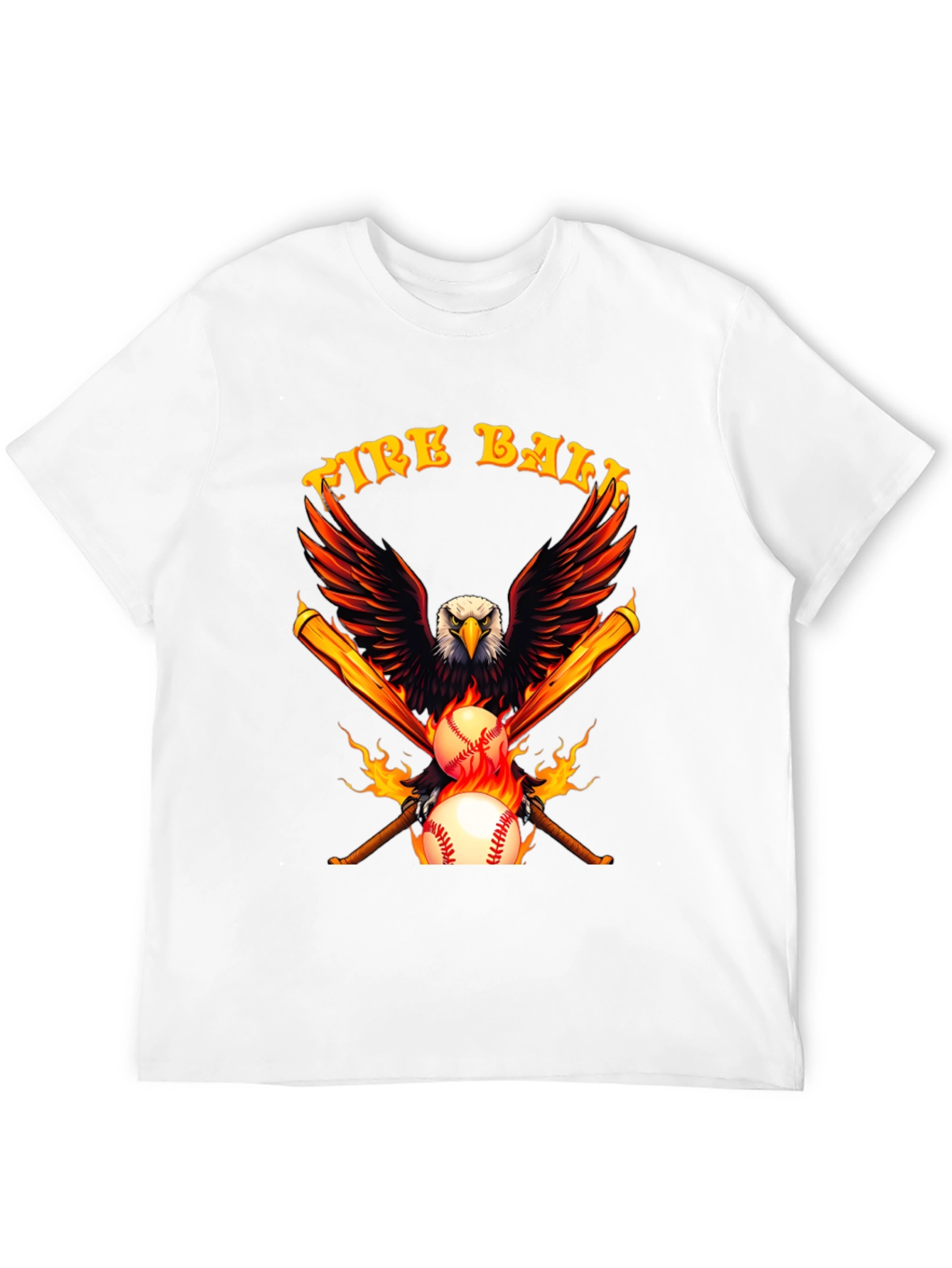 Fire Ball Eagle Baseball Bats T-Shirt