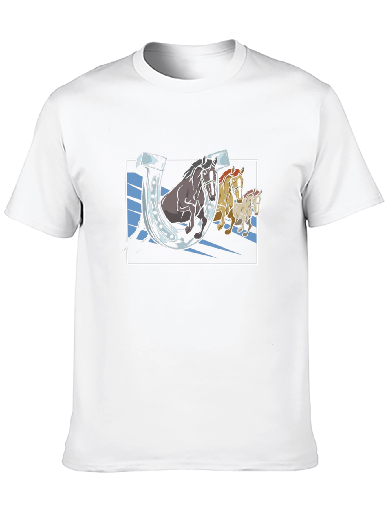 Lucky Horseshoes Graphic Tee - Black Cotton