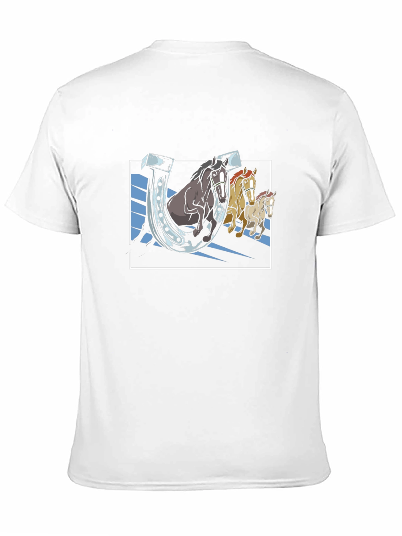 Lucky Horseshoes Graphic Tee - Black Cotton