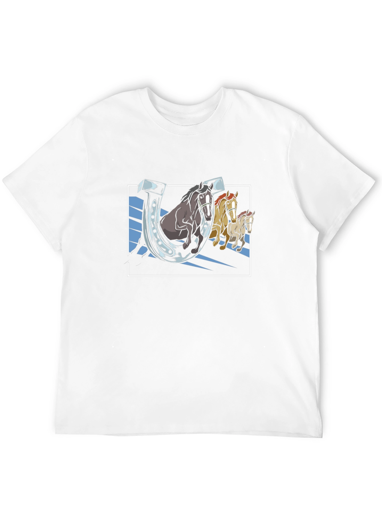 Lucky Horseshoes Graphic Tee - Black Cotton