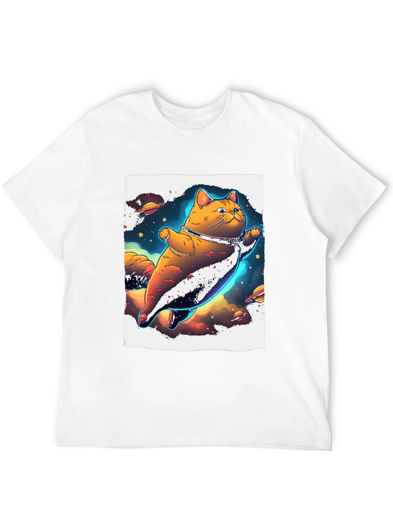 Space Cat T-Shirt - Black Unique Design