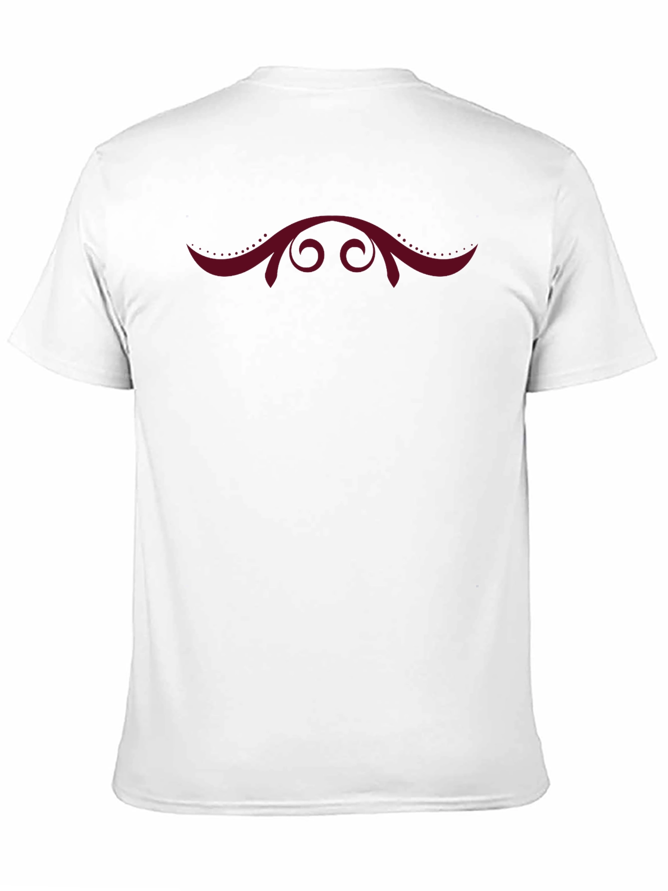 Elegant Black Tee with Maroon Floral Design