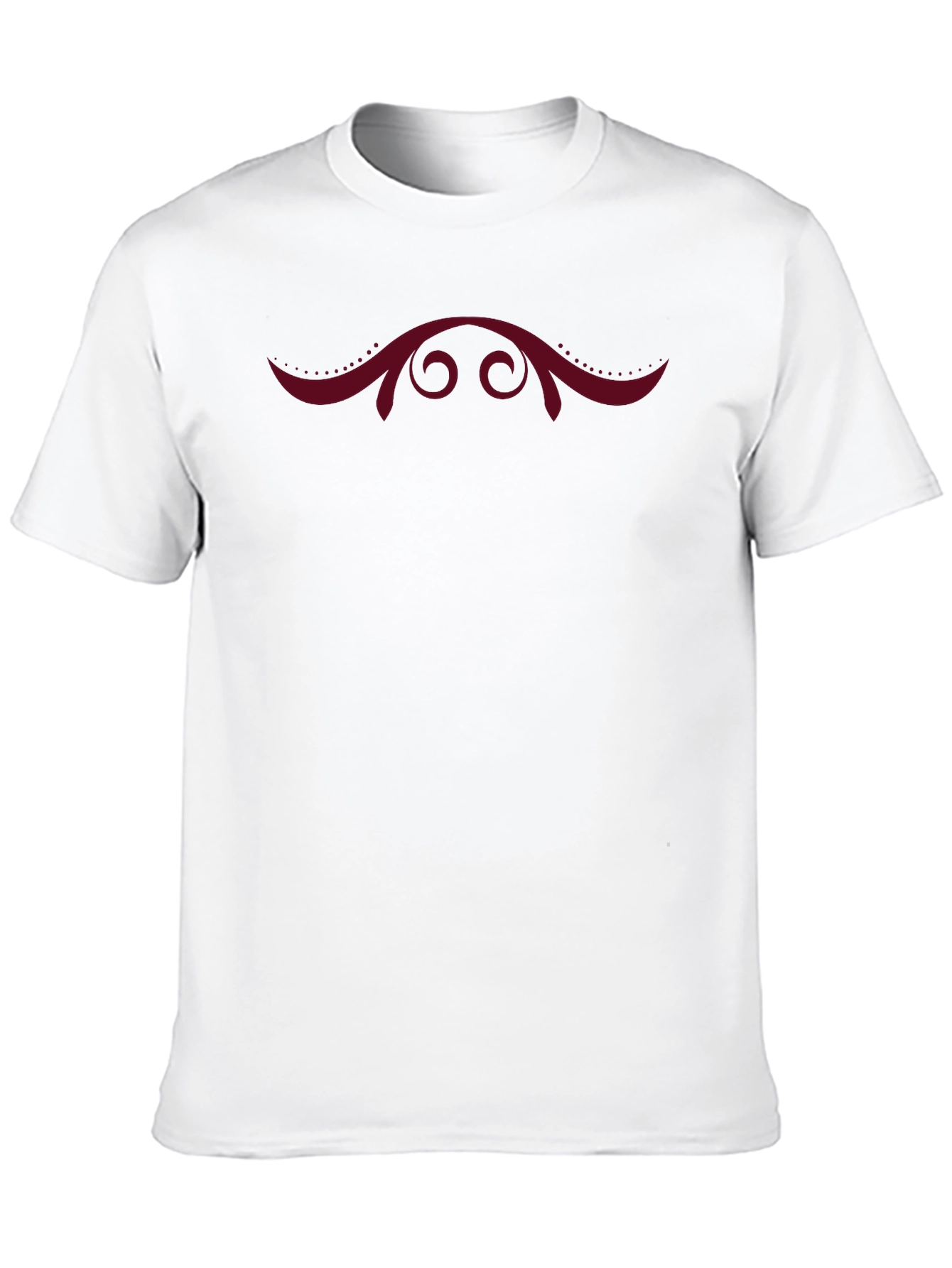 Elegant Black Tee with Maroon Floral Design