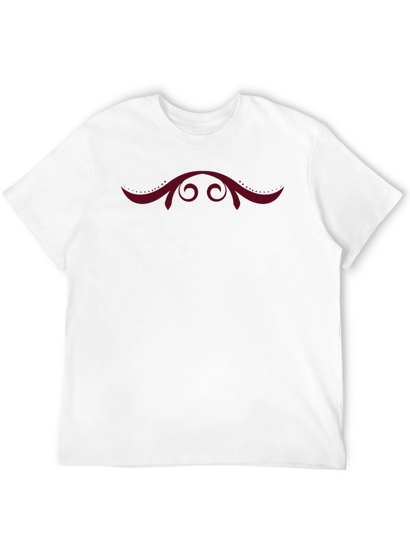 Elegant Black Tee with Maroon Floral Design