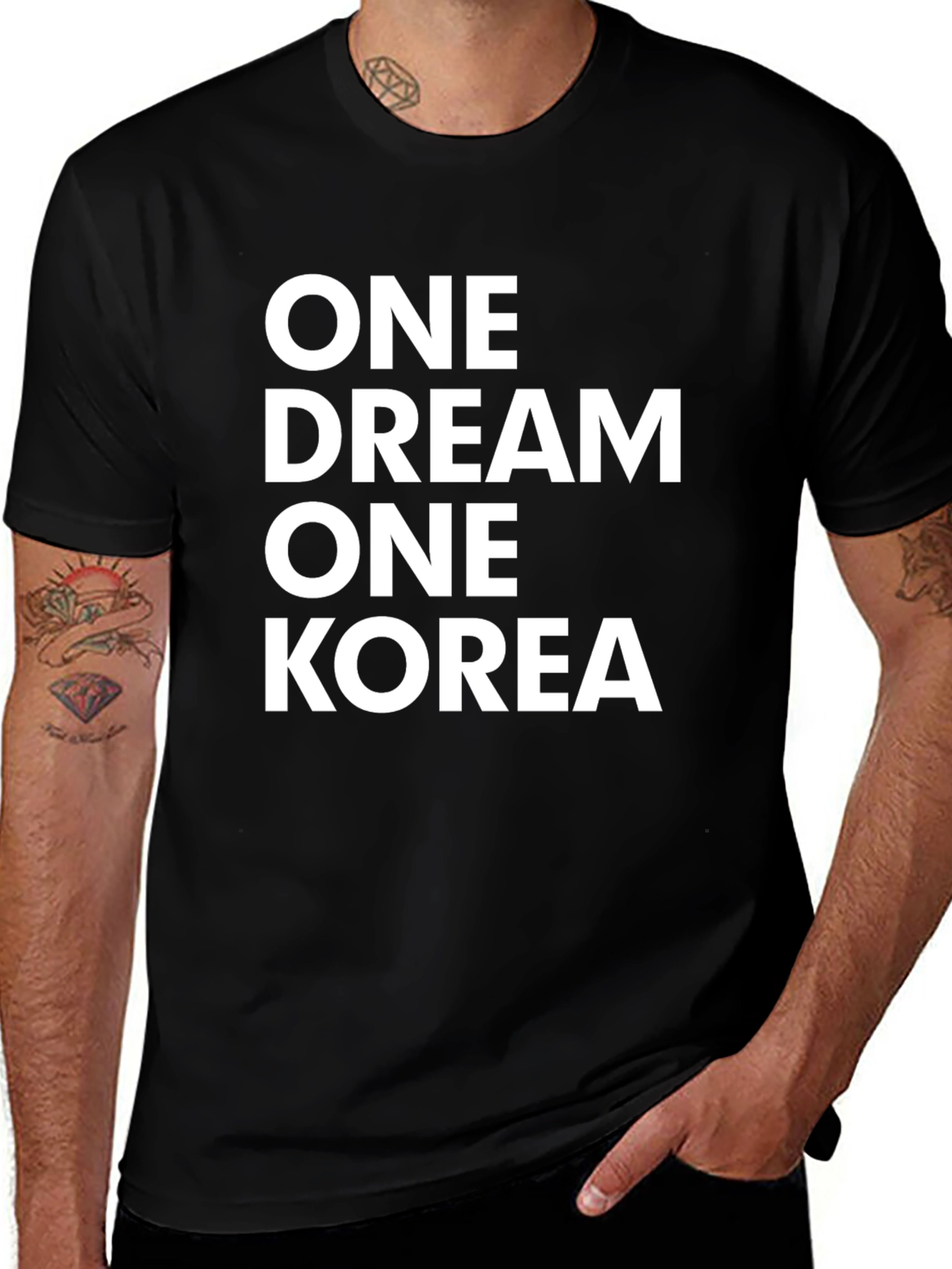One Dream One Korea Black Graphic Tee