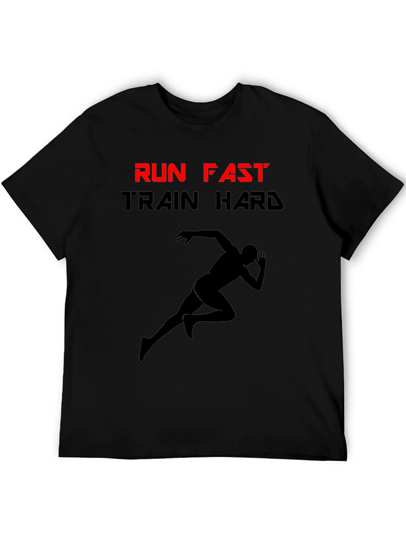Run Fast Train Hard Black Graphic Tee