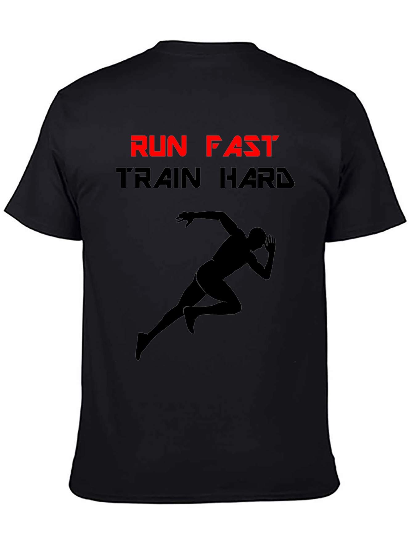 Run Fast Train Hard Black Graphic Tee