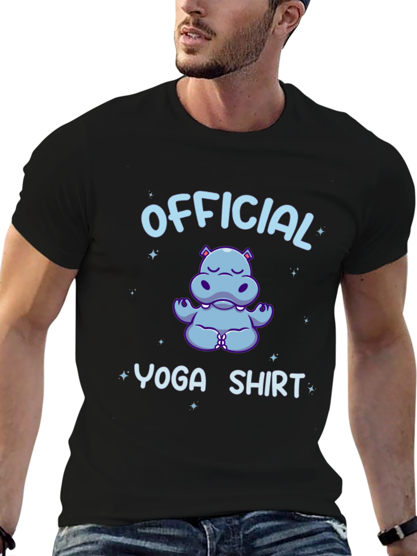 Official Yoga Shirt - Hippo Meditating Design