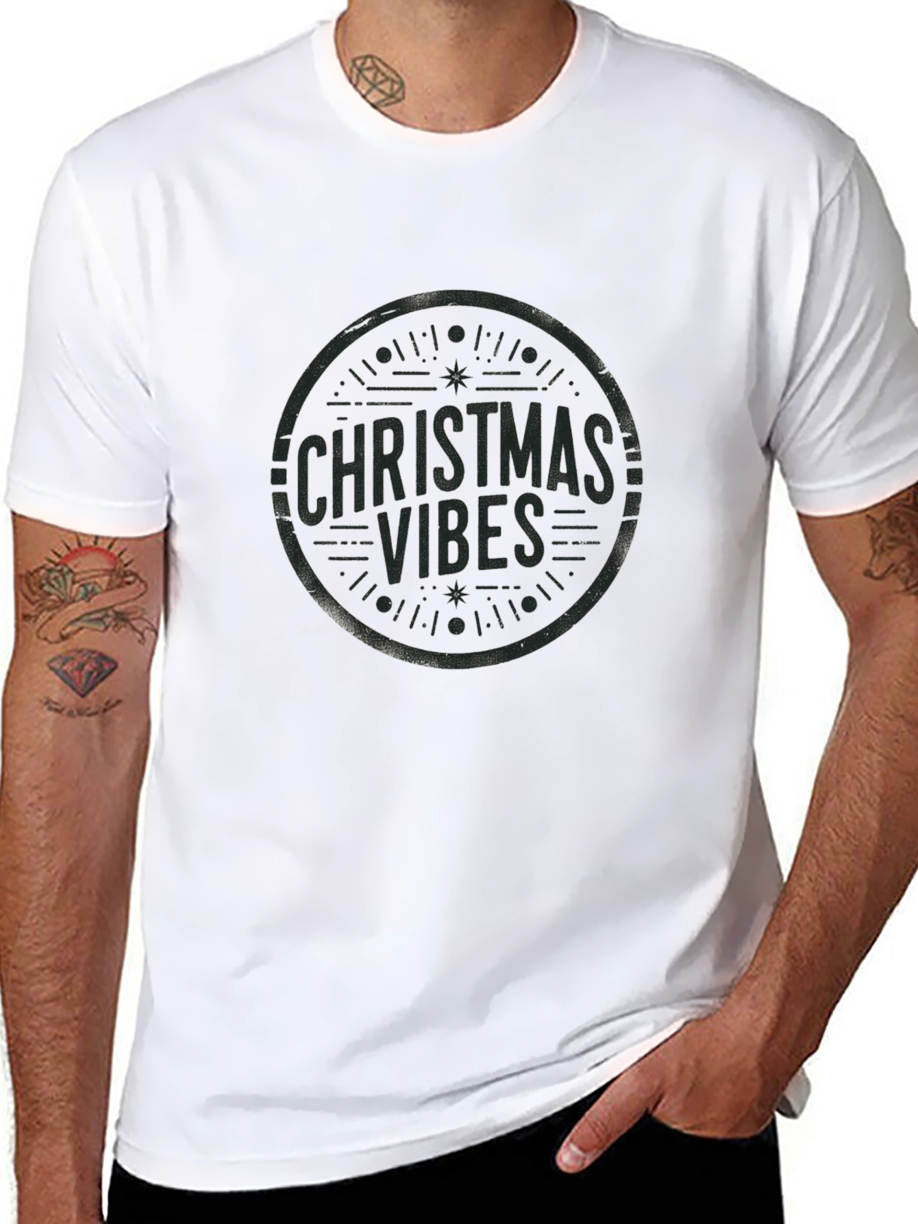 Christmas Vibes Graphic Tee - Black