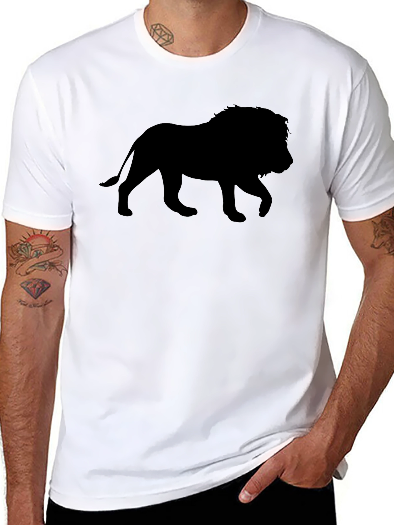 Lion Silhouette Black T-Shirt