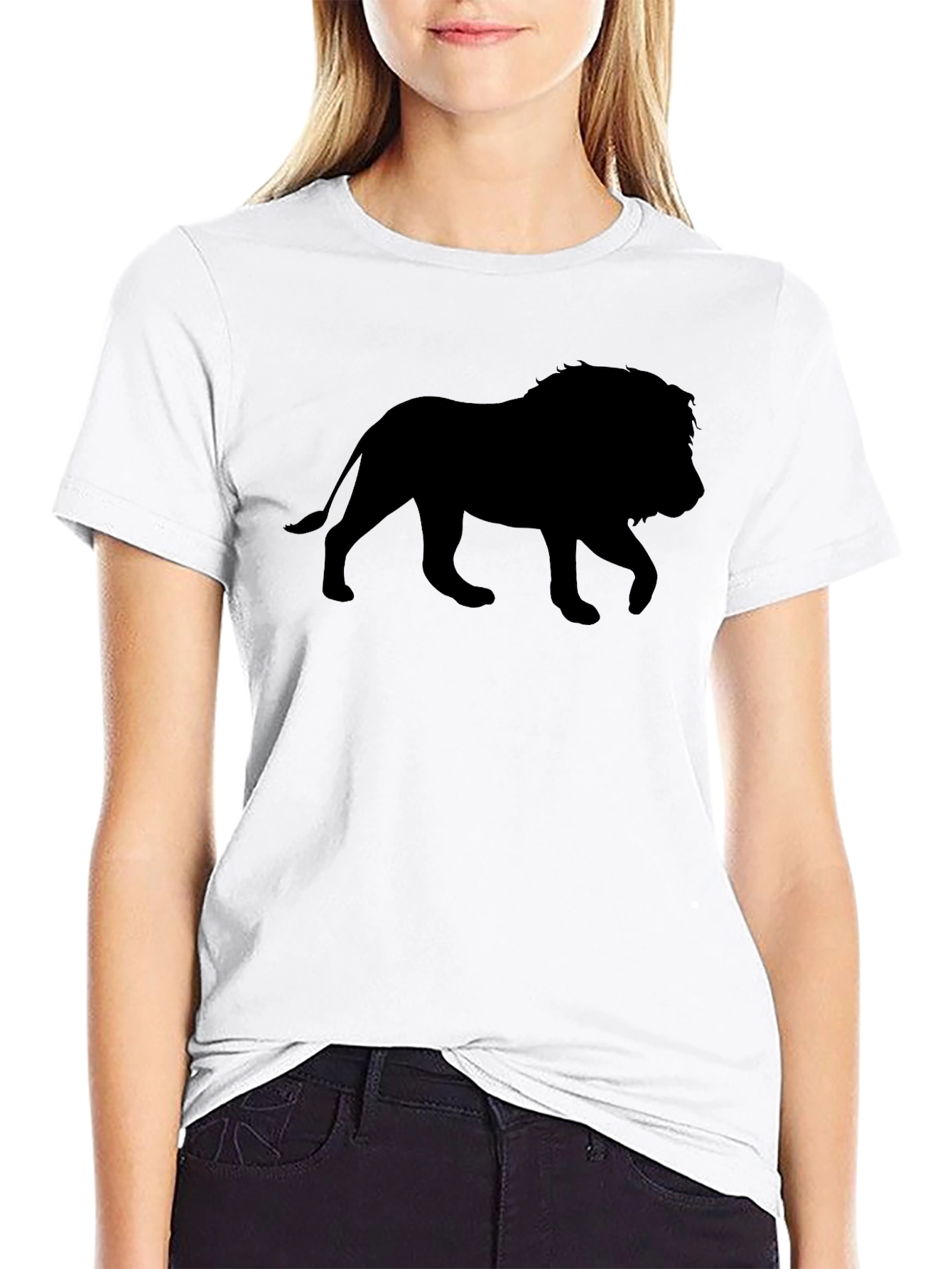 Lion Silhouette Black T-Shirt