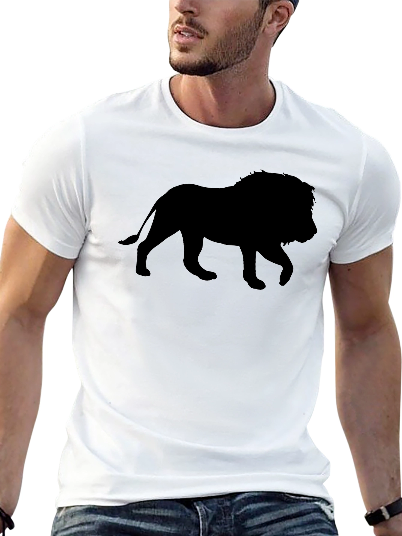 Lion Silhouette Black T-Shirt
