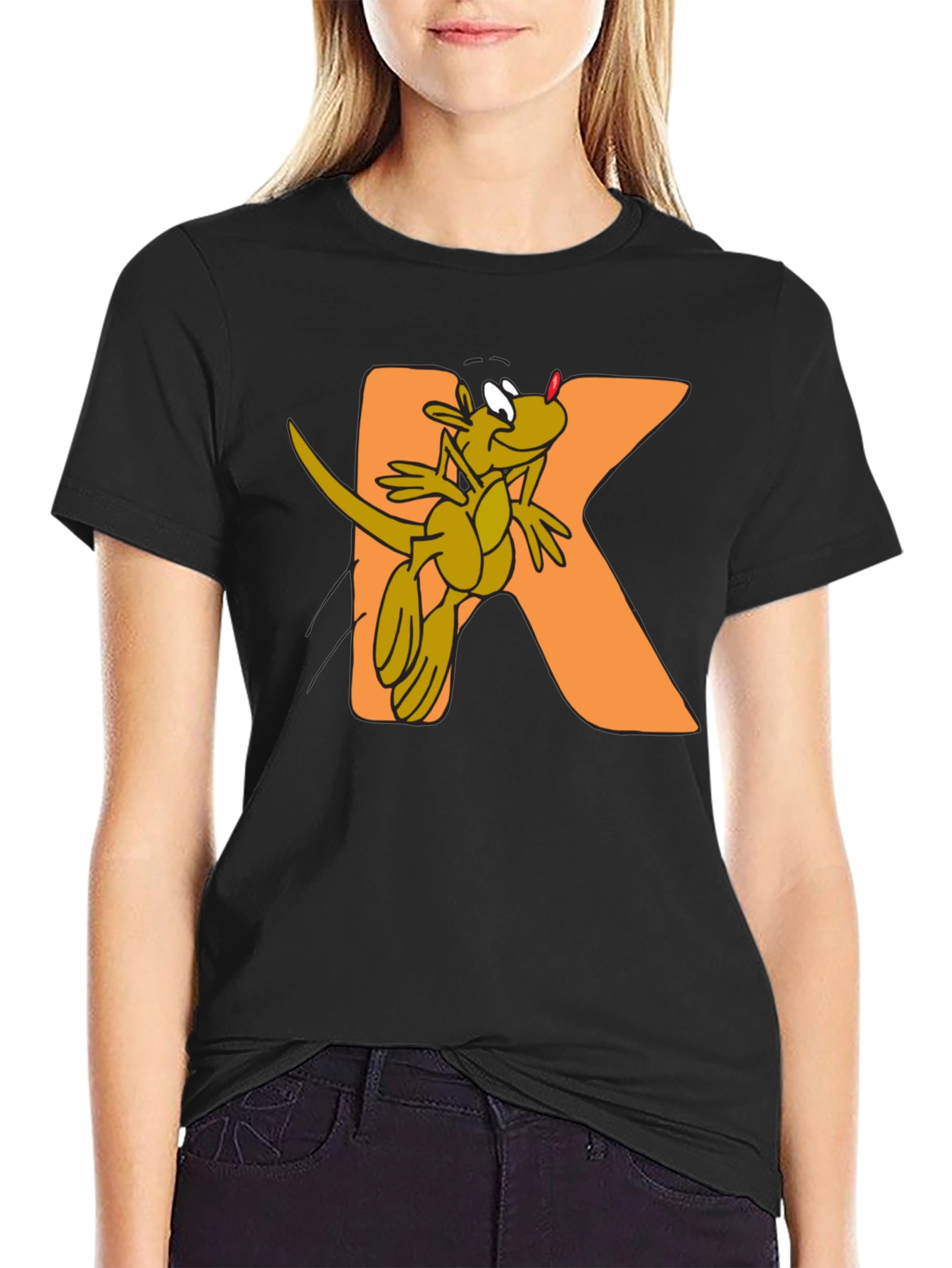 Kangaroo Kidz Black Cotton Graphic Tee