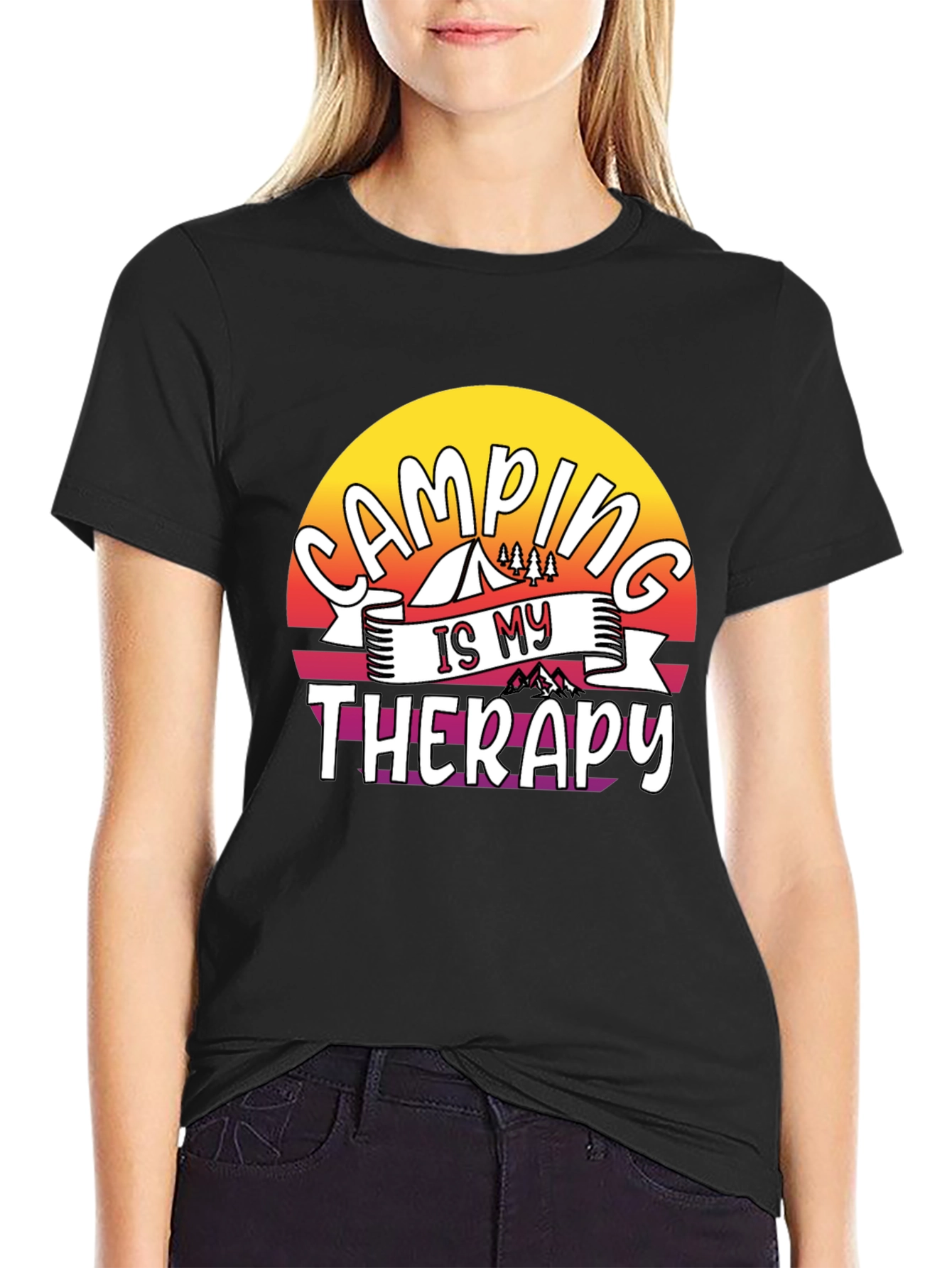 Camping is My Therapy Graphic Tee