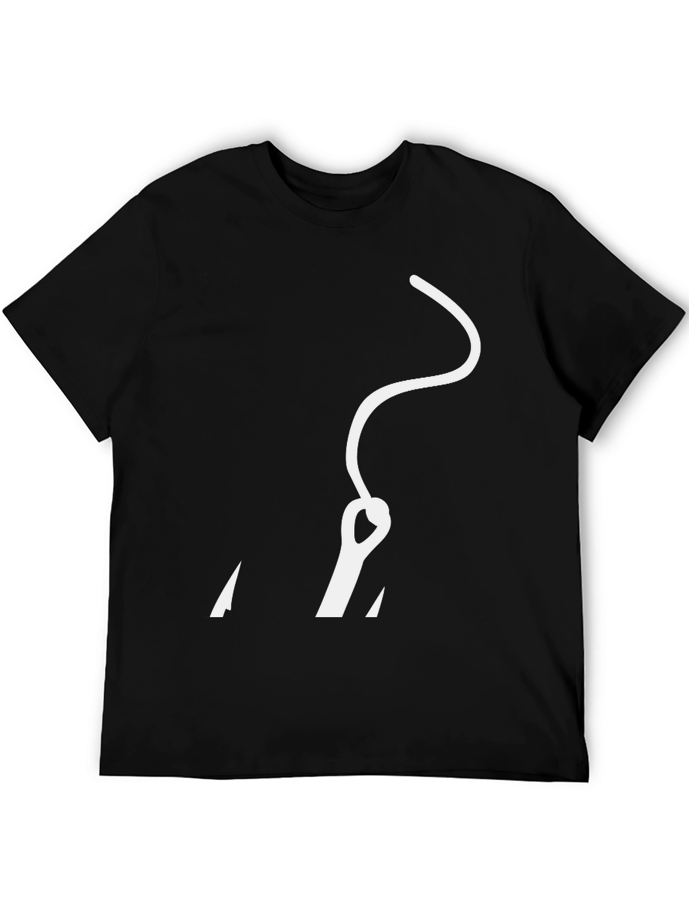 Black T-Shirt with Needle Design