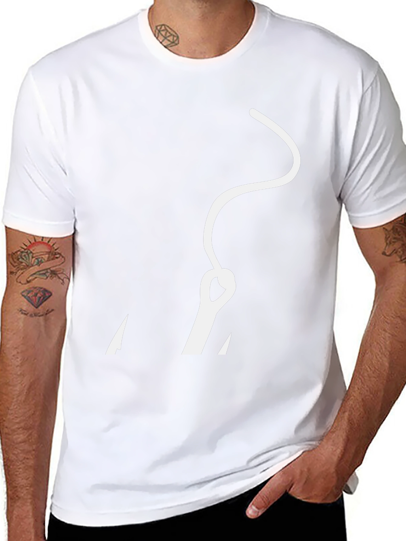 Black T-Shirt with Needle Design