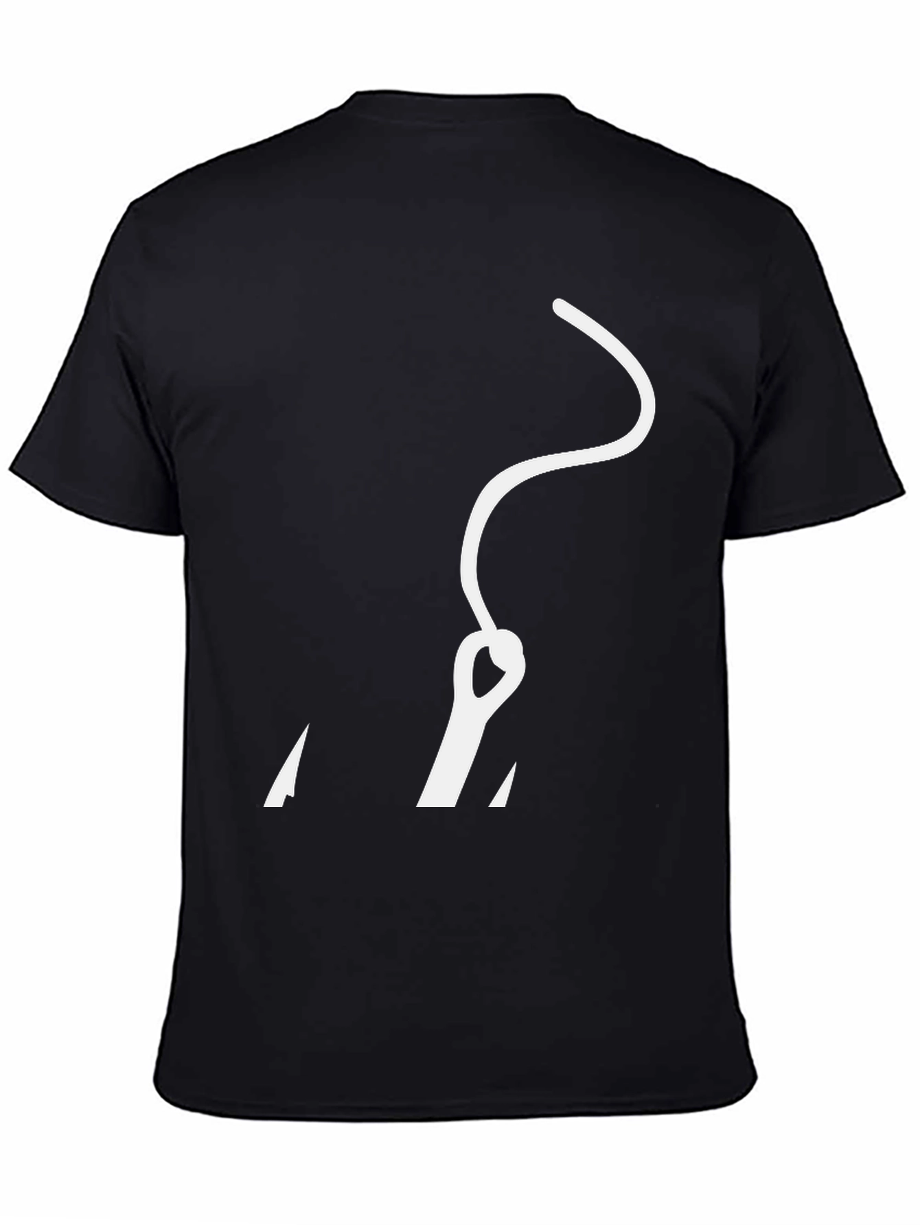 Black T-Shirt with Needle Design
