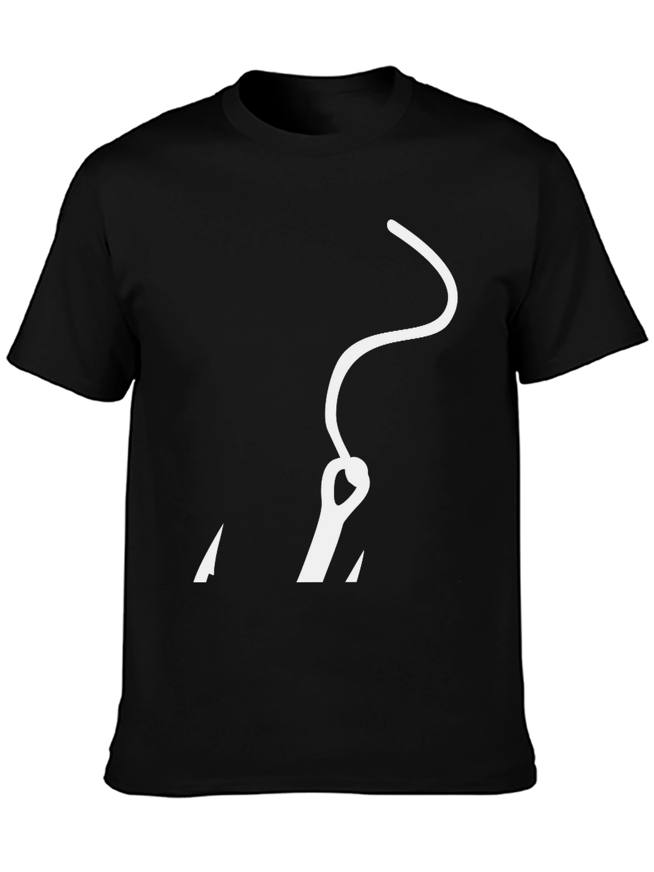 Black T-Shirt with Needle Design